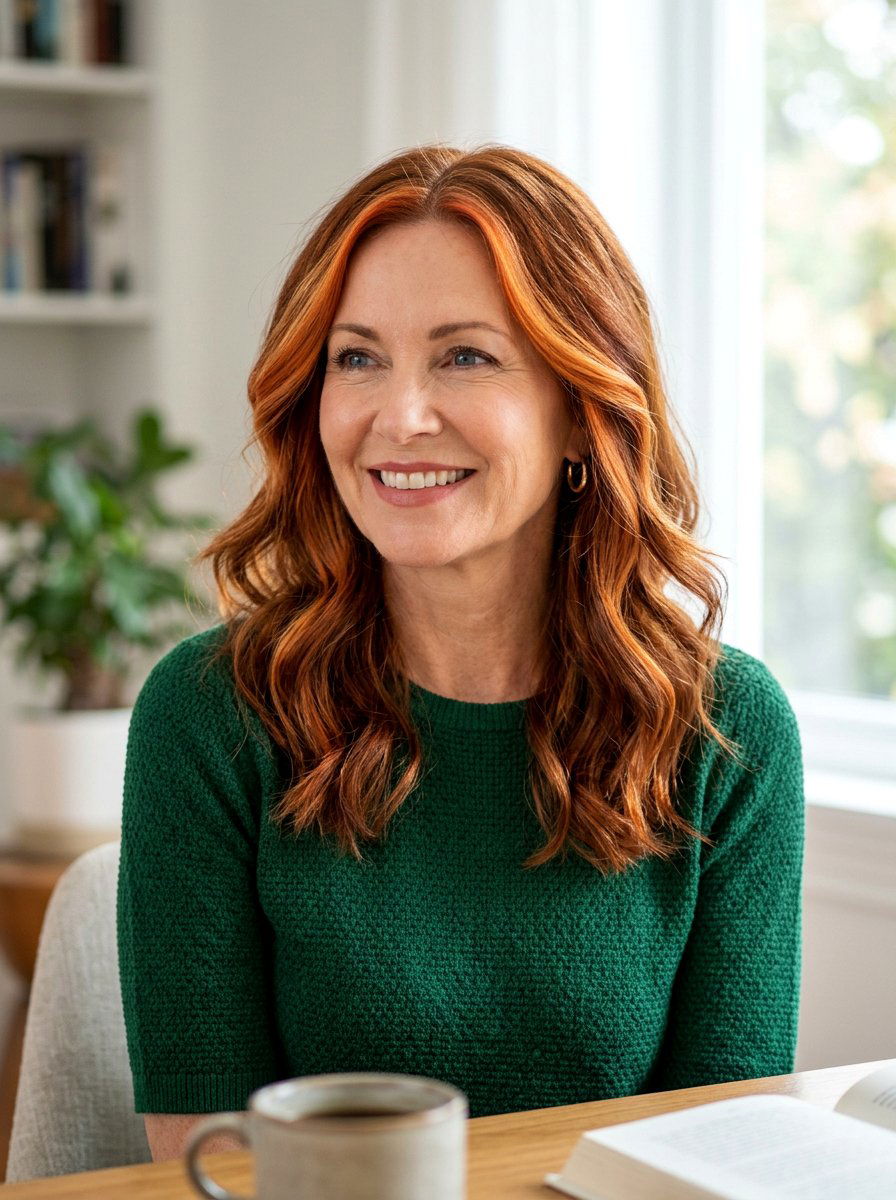 Copper Face Framing Highlights - 20 copper refresh for mature women - 20 copper refresh for mature women