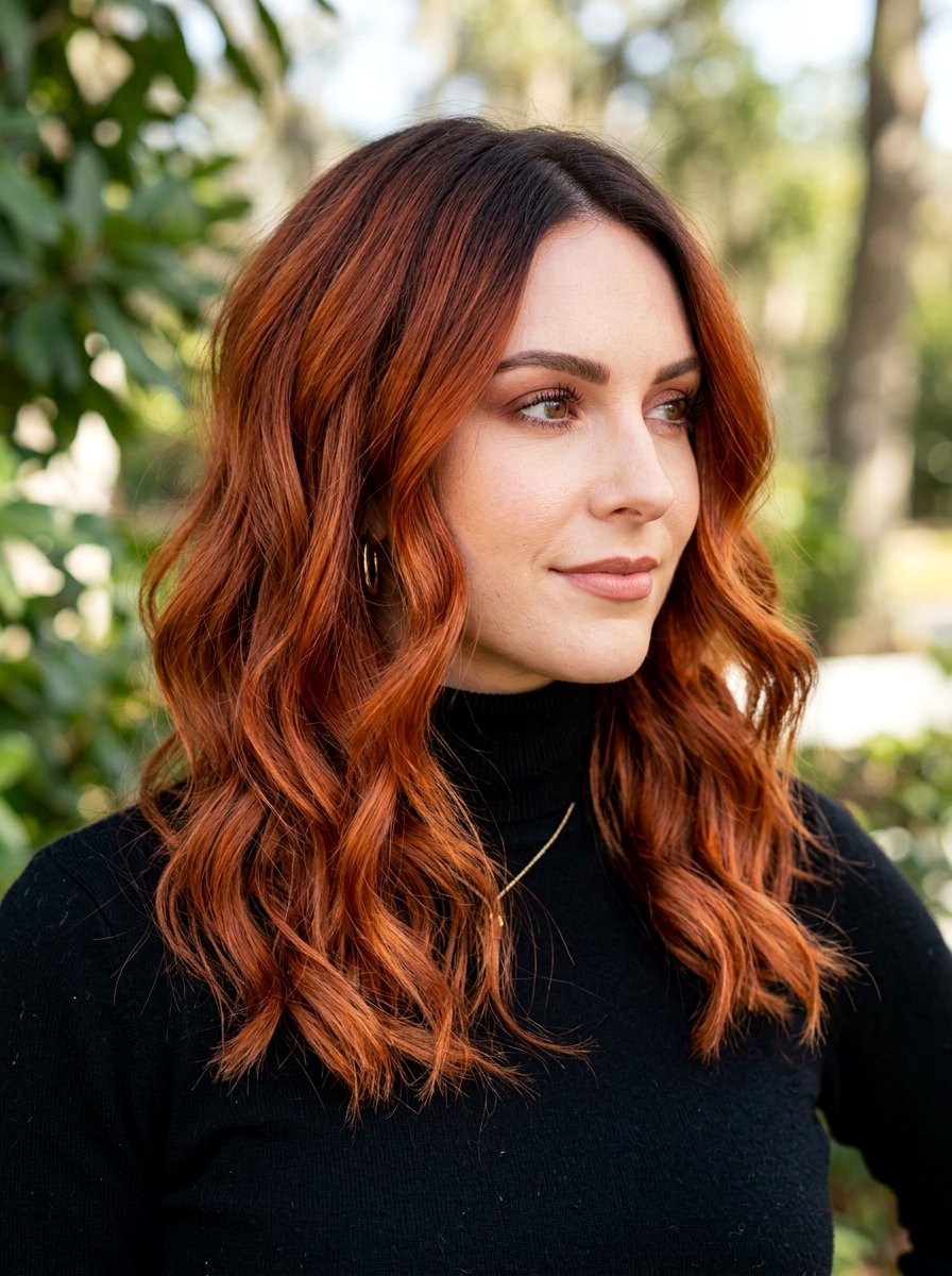 Copper Ginger Balayage With Shadow Root - 20 ginger balayage with shadow root1 - 20 ginger balayage with shadow root_1