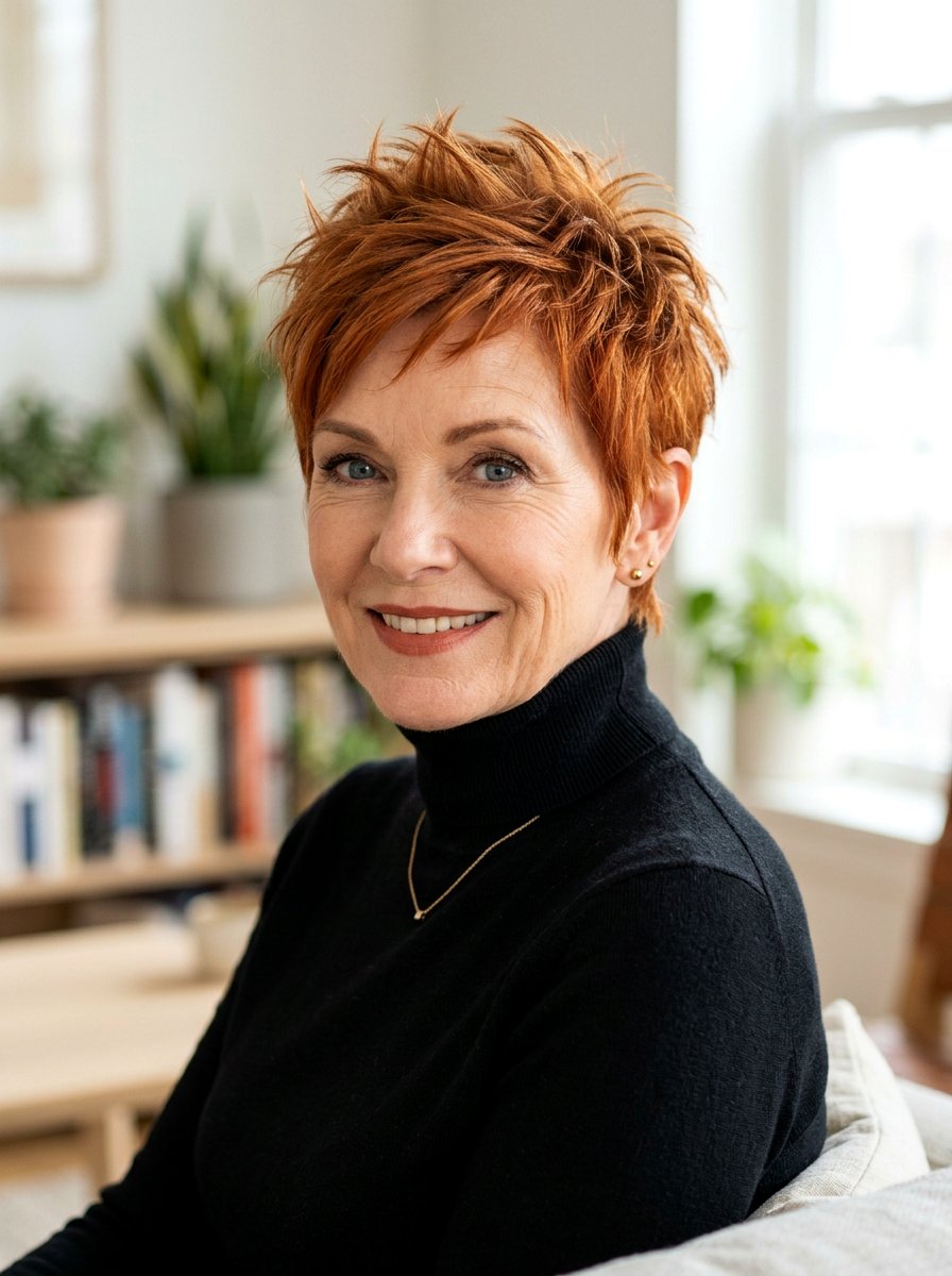 Copper Ginger Hair Color On Pixie Cut - 20 copper refresh for mature women - 20 copper refresh for mature women