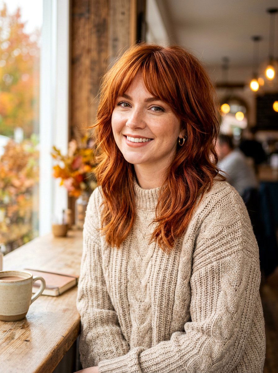 Copper Ginger Shag Haircut - 20 salon color ideas for shag haircuts - 20 salon color ideas for shag haircuts