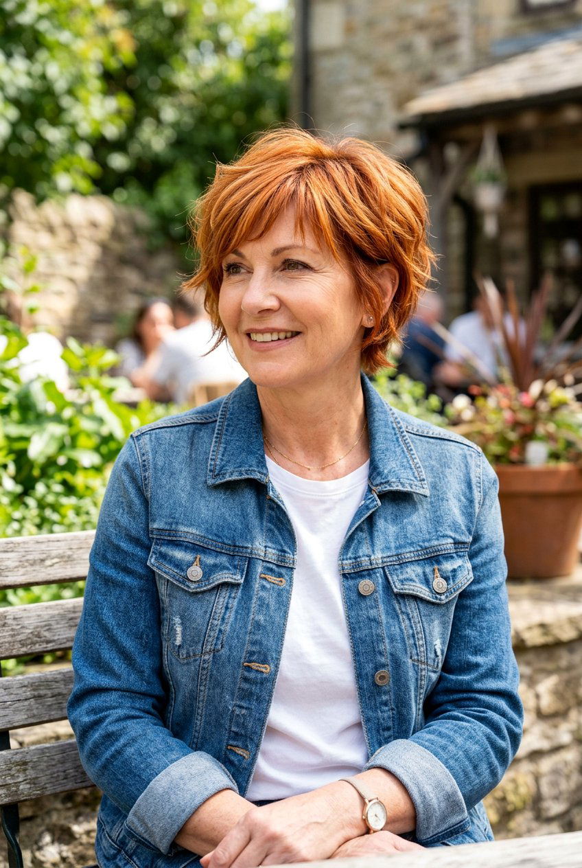 Copper Ginger Short Haircut - 20 mature women copper hair color ideas - 20 mature women copper hair color ideas