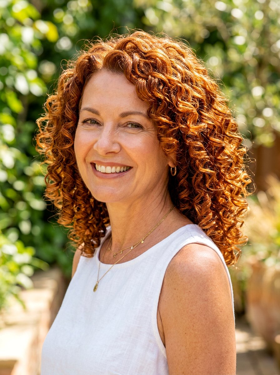 Copper Glazed Curls - 20 soft copper for mature women - 20 soft copper for mature women