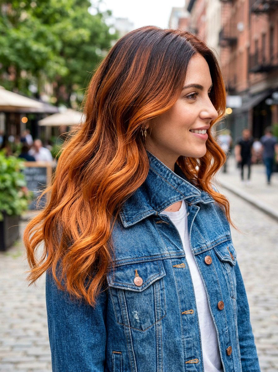 Copper Gloss Balayage - 20 copper gloss hair color ideas - 20 copper gloss hair color ideas