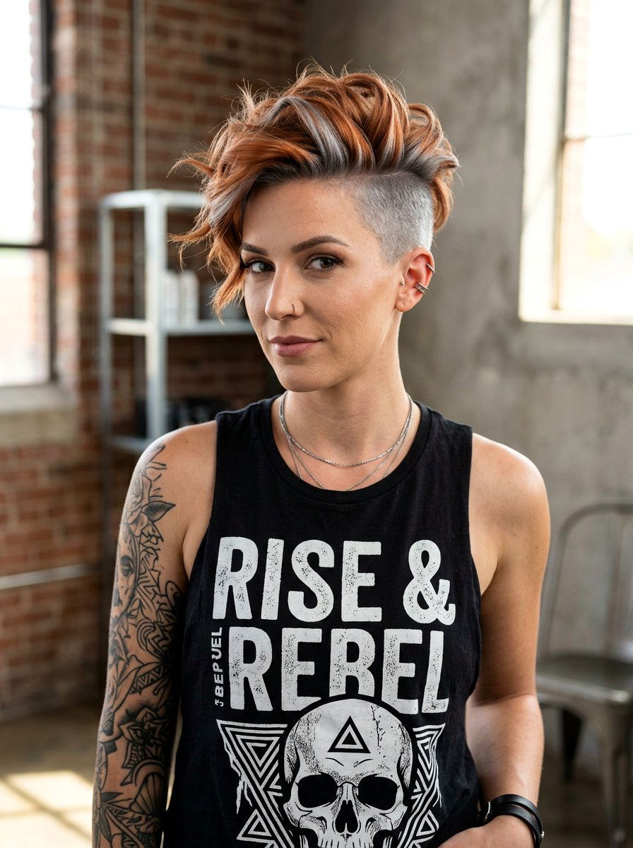 Copper Gray Blend Undercut - 20 copper gray blend for mature women - 20 copper gray blend for mature women