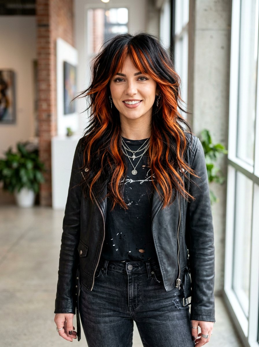 Copper Highlights On Black Hair - 20 trending copper hair ideas for women - 20 trending copper hair ideas for women