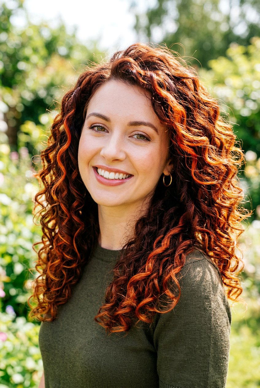 Copper Highlights On Curly Hair - 20 highlights for curly hair women - 20 highlights for curly hair women