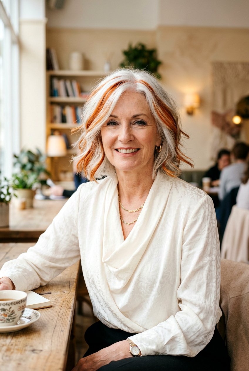 Copper Highlights On White Hair - 20 mature women copper hair color ideas - 20 mature women copper hair color ideas