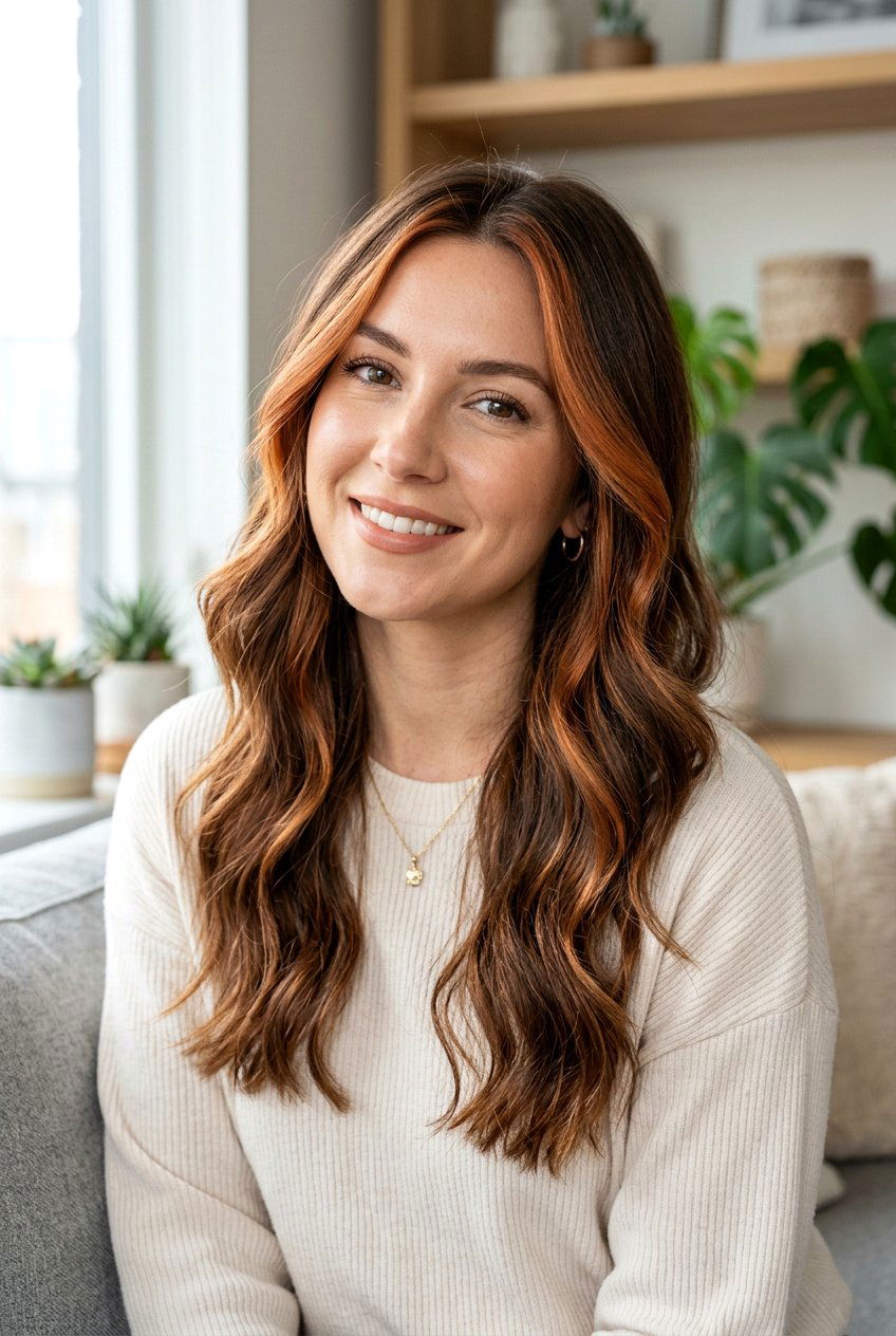 Copper Highlights on Brown Hair - 20 rich copper hair color - 20 rich copper hair color