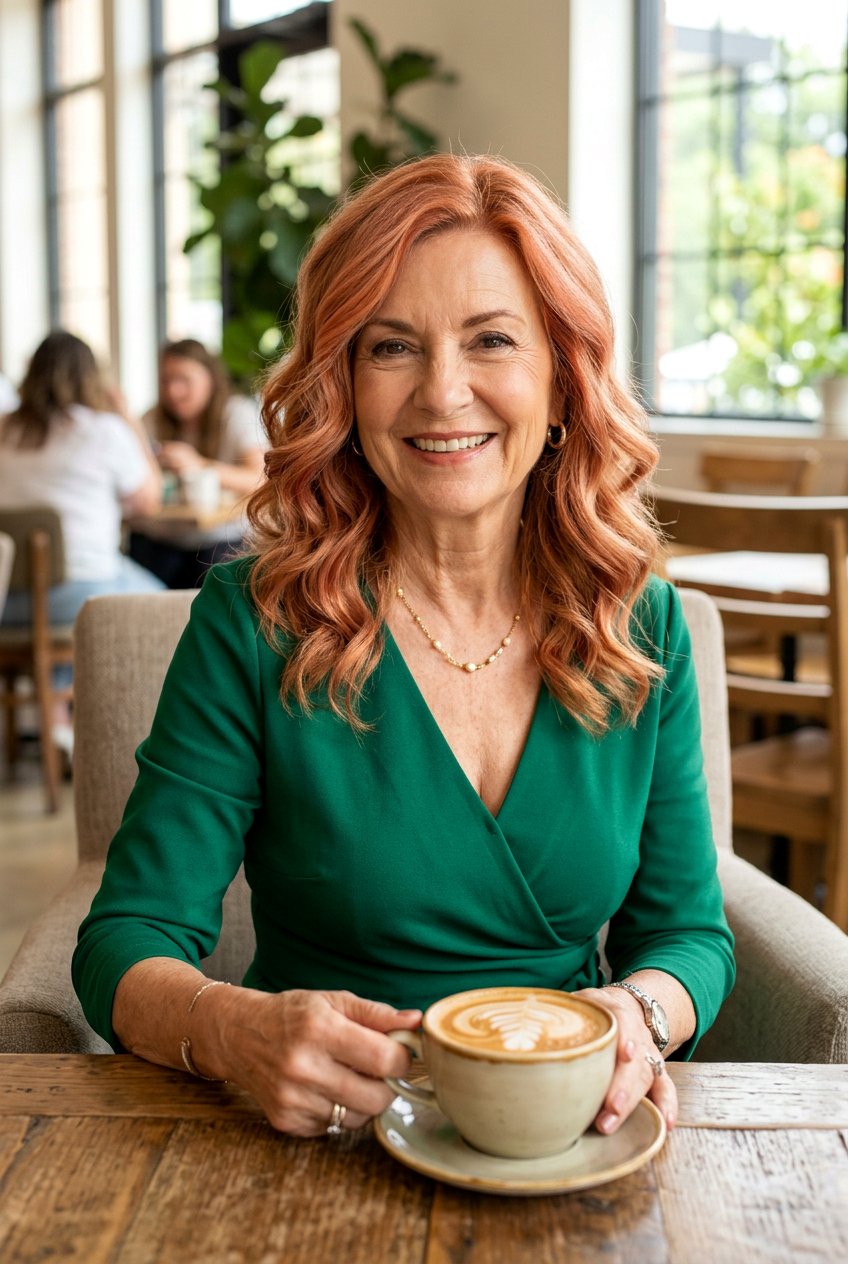 Copper Latte - 20 hair color for women over 70 with warm skin tone - 20 hair color for women over 70 with warm skin tone