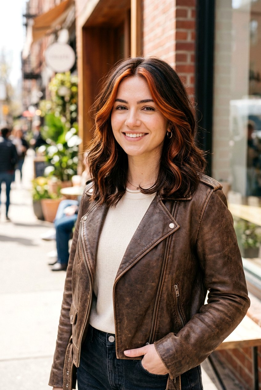 Copper Money Piece Dark Hair - 20 e girl money piece hair - 20 e girl money piece hair