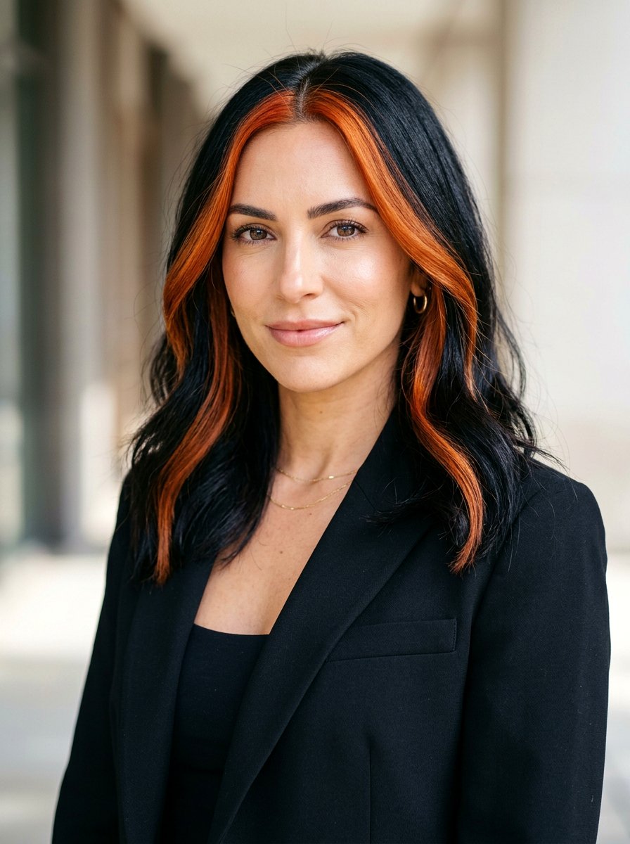 Copper Money Piece On Dark Hair - 20 trending copper hair ideas for women - 20 trending copper hair ideas for women