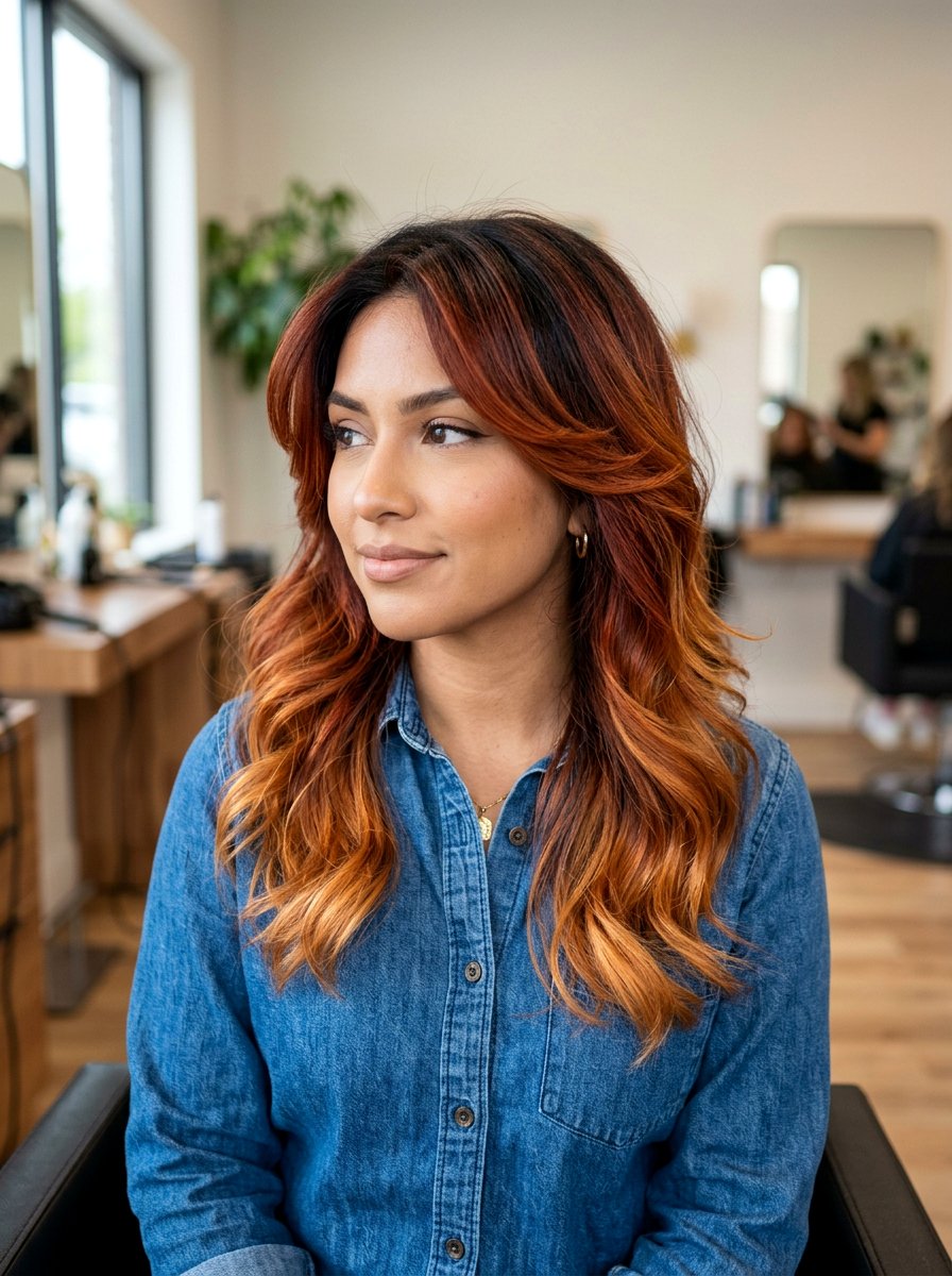 Copper Ombre Butterfly Haircut - 20 copper butterfly haircut color ideas - 20 copper butterfly haircut color ideas