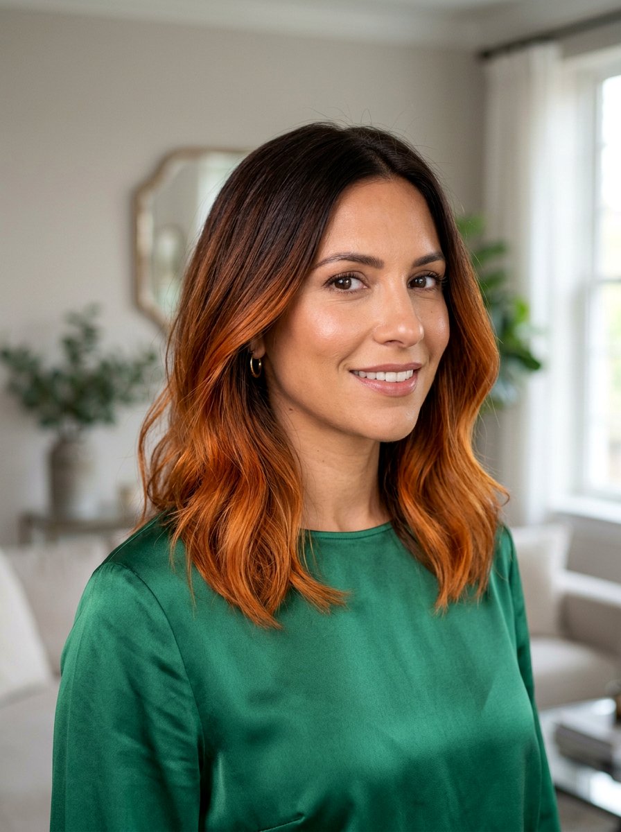 Copper Ombre Long Bob - 20 copper bob hair color ideas - 20 copper bob hair color ideas
