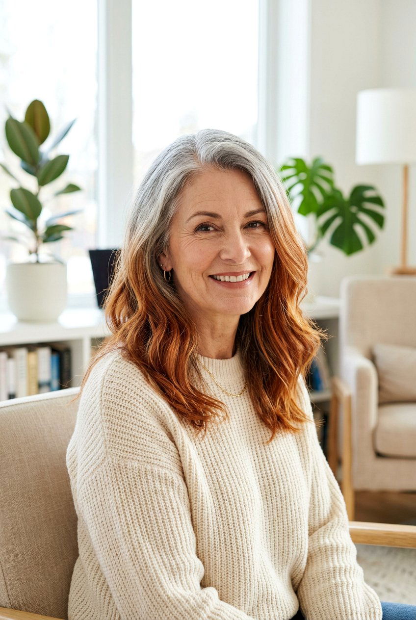 Copper Ombre On Gray Hair - 20 mature women copper hair color ideas - 20 mature women copper hair color ideas