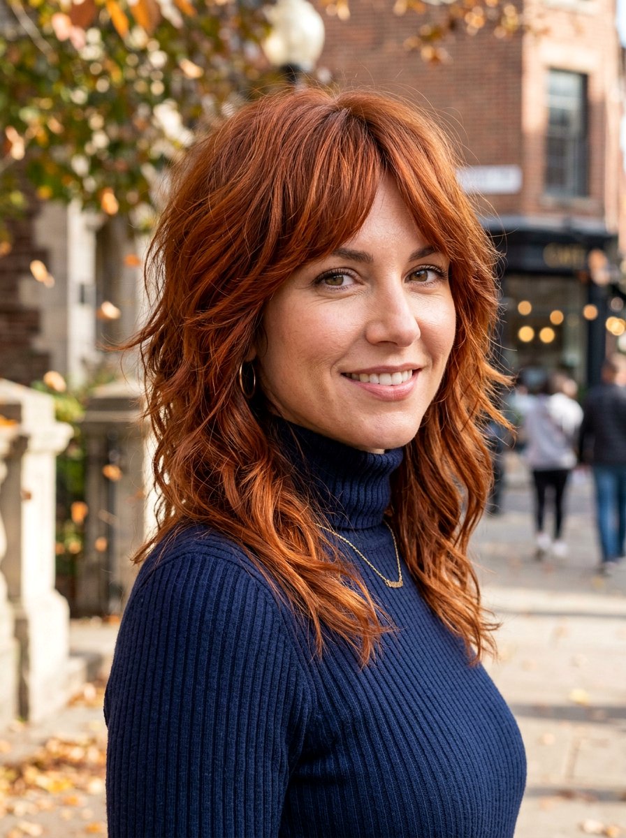 Copper Penny Red Shag - 20 red shag hair color ideas - 20 red shag hair color ideas