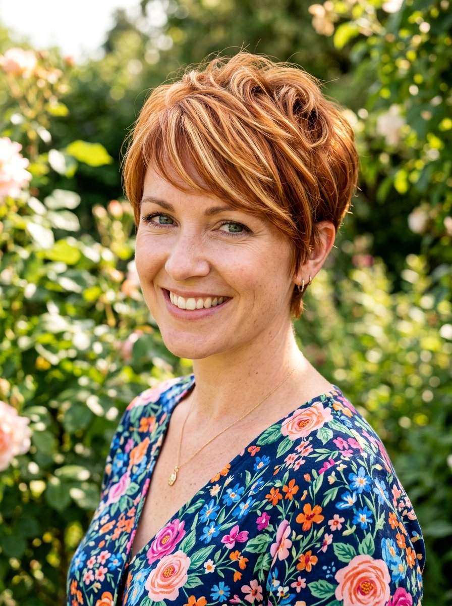 Copper Pixie With Blonde Highlights - 20 copper pixie hair color ideas - 20 copper pixie hair color ideas