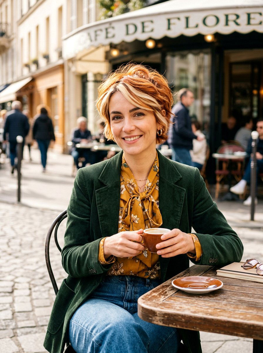 Copper Pixie With Chunky Highlights - 20 copper pixie hair color ideas - 20 copper pixie hair color ideas