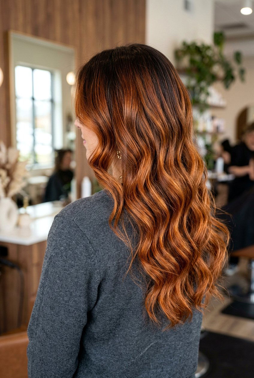 Copper Pumpkin Spice Balayage - 20 pumpkin spice hair color - 20 pumpkin spice hair color