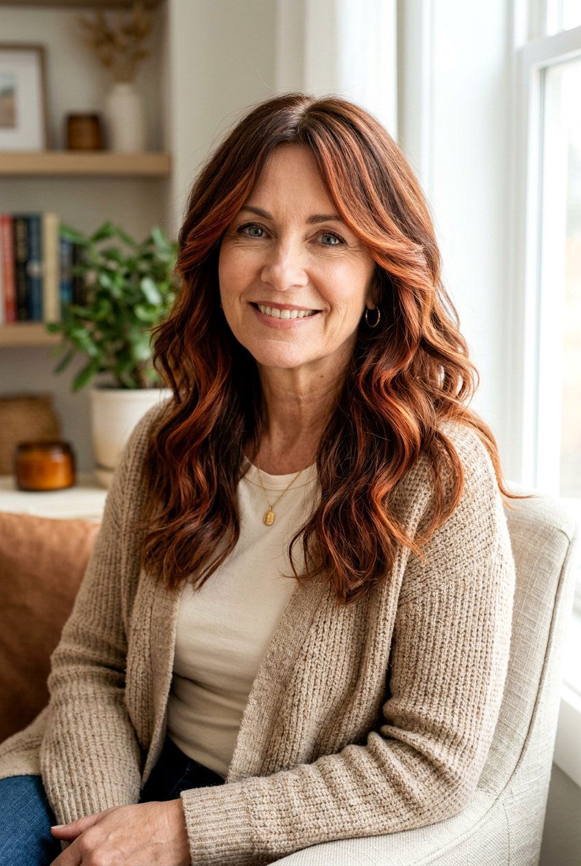 Copper Red Balayage - 20 copper red hair color for mature skin tones - 20 copper red hair color for mature skin tones