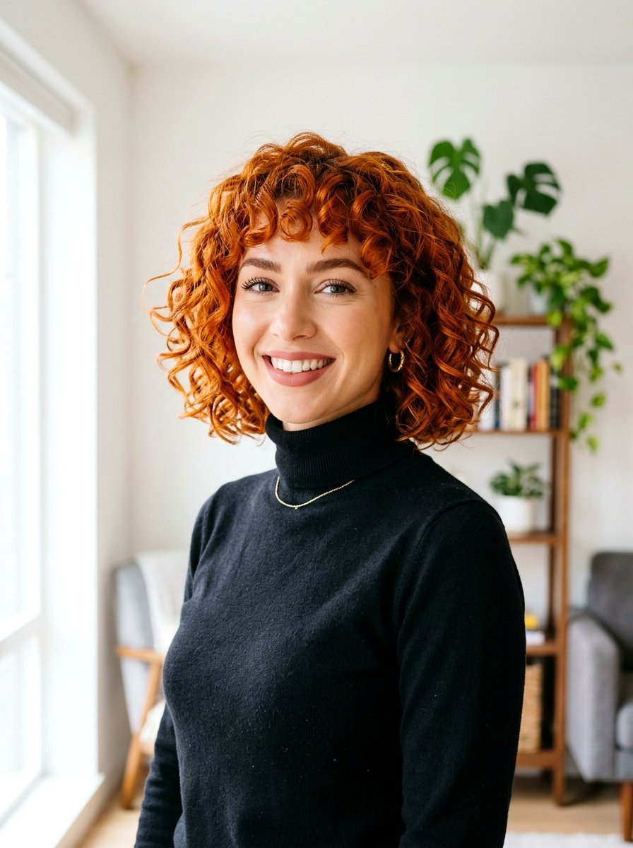 Copper Red Curly Bob - 20 copper curly bob color ideas - 20 copper curly bob color ideas