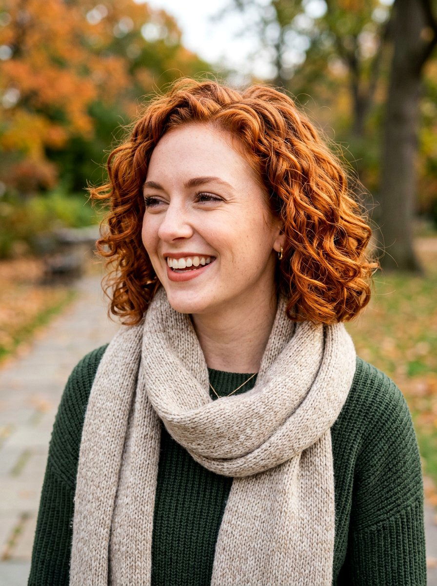 Copper Red Curly Bob - 20 red curly bob color ideas - 20 red curly bob color ideas