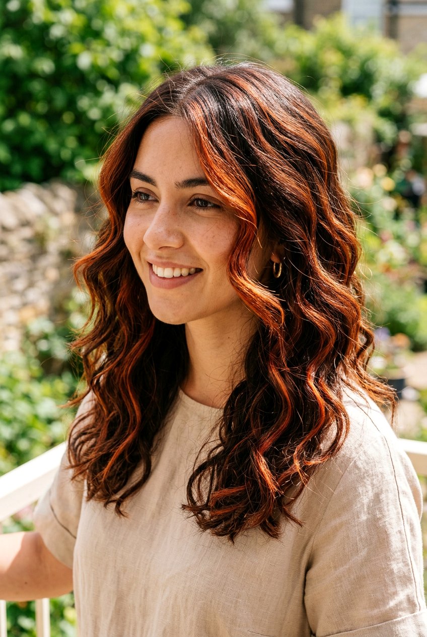 Copper Red Highlights Dark Brown Hair - 20 red highlights on dark brown hair - 20 red highlights on dark brown hair