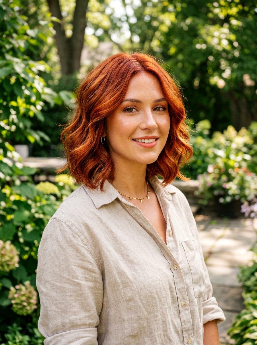 Copper Red Layered Bob - 20 red bob hair color ideas - 20 red bob hair color ideas