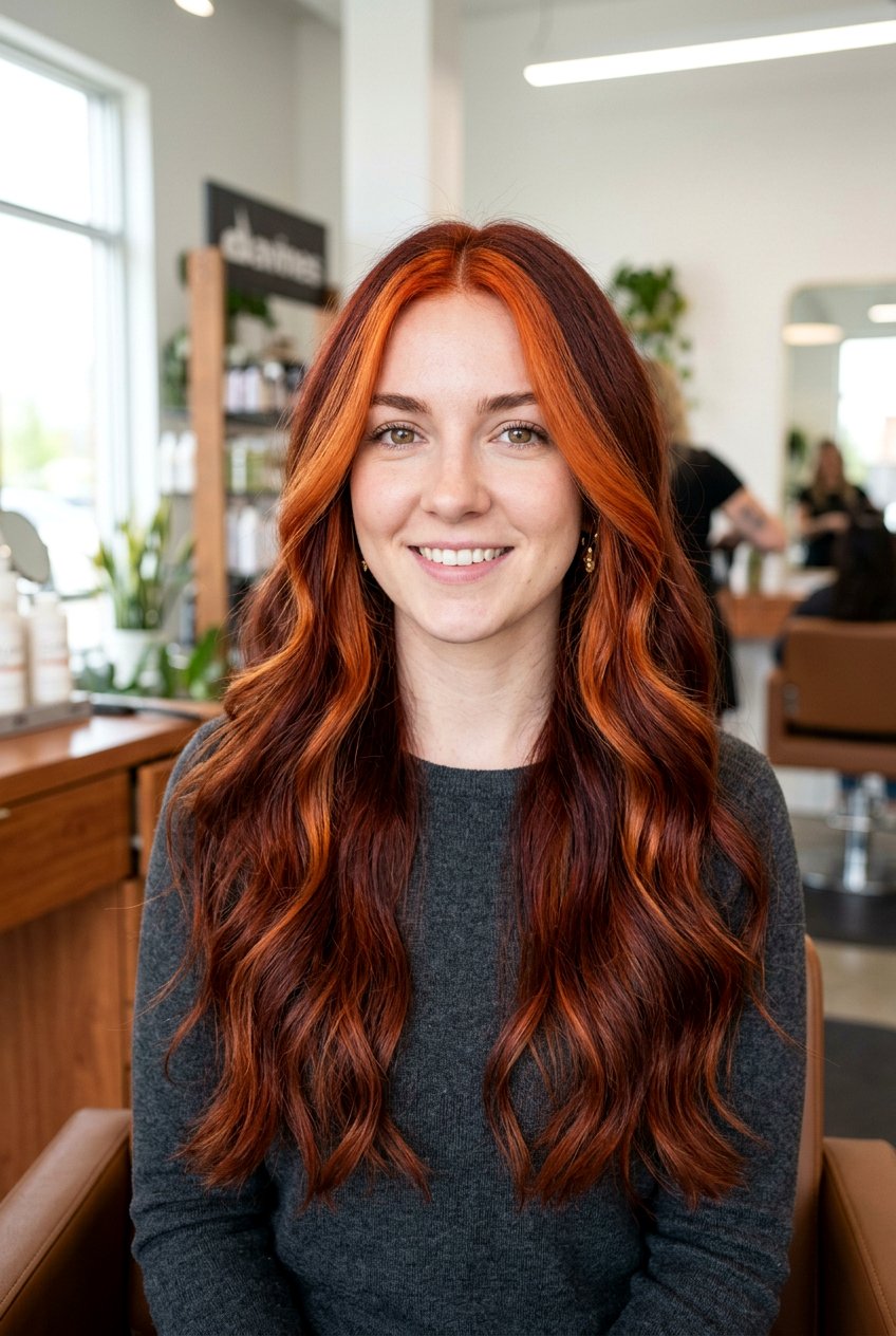 Copper Red Money Piece Balayage - 20 copper red balayage - 20 copper red balayage