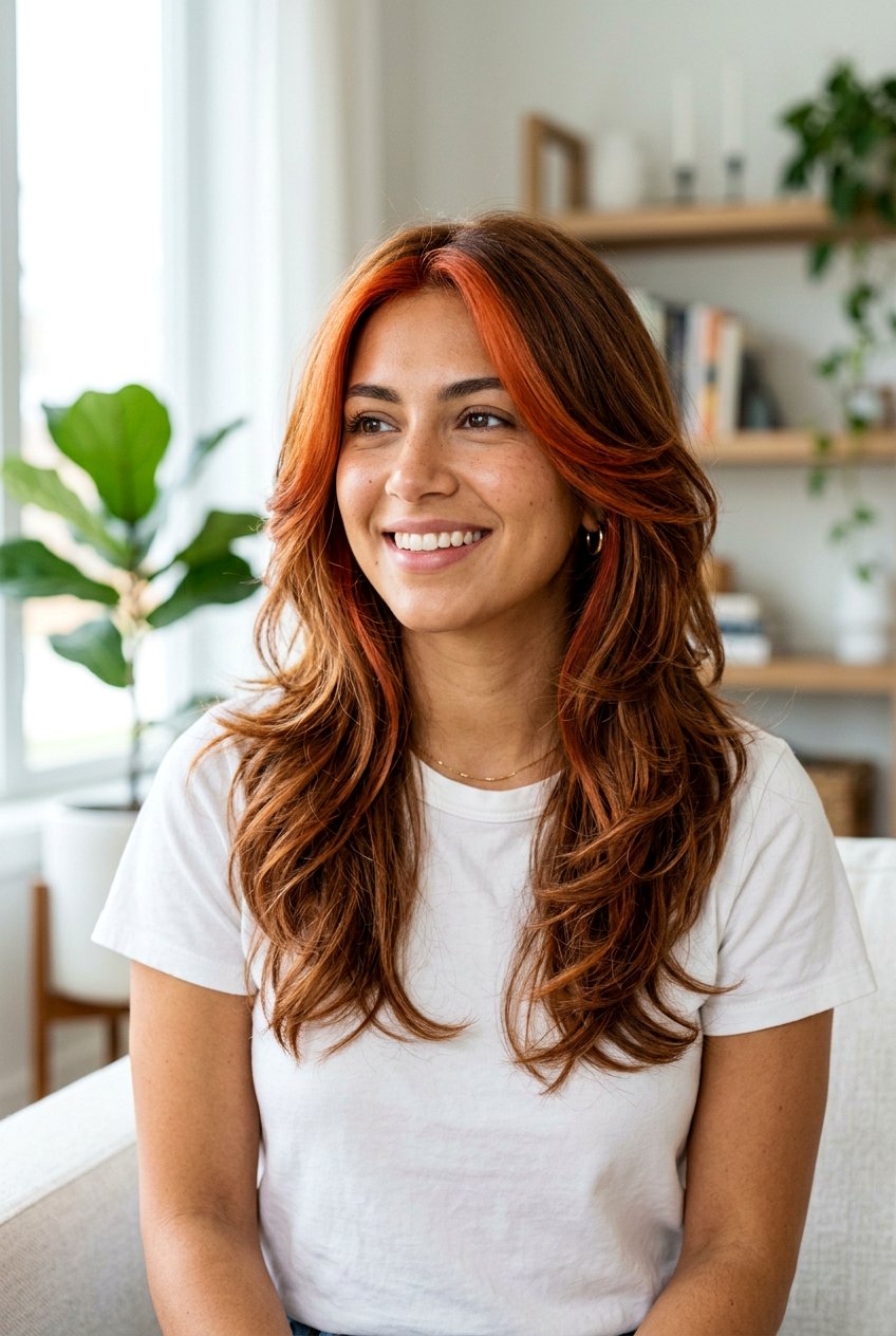 Copper Red Money Piece For Layered Hair - 20 copper red money piece hair - 20 copper red money piece hair