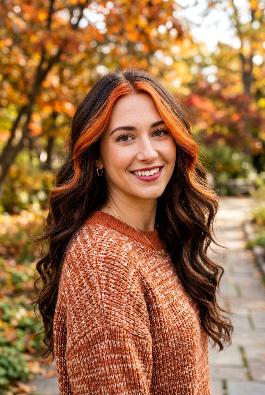 Copper Red Money Piece On Dark Brown Hair - 20 copper red money piece hair - 20 copper red money piece hair