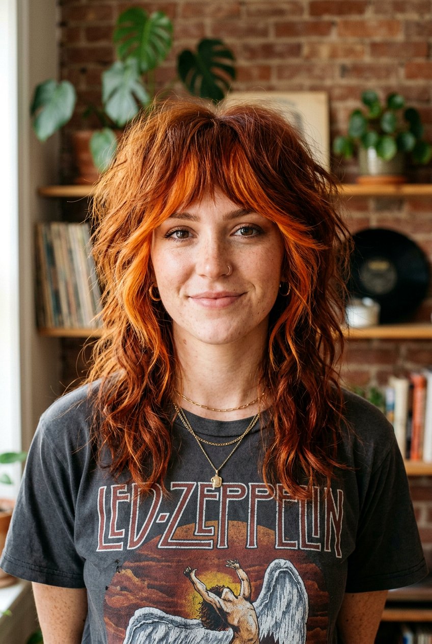 Copper Red Money Piece On Shag Haircut - 20 copper red money piece hair - 20 copper red money piece hair