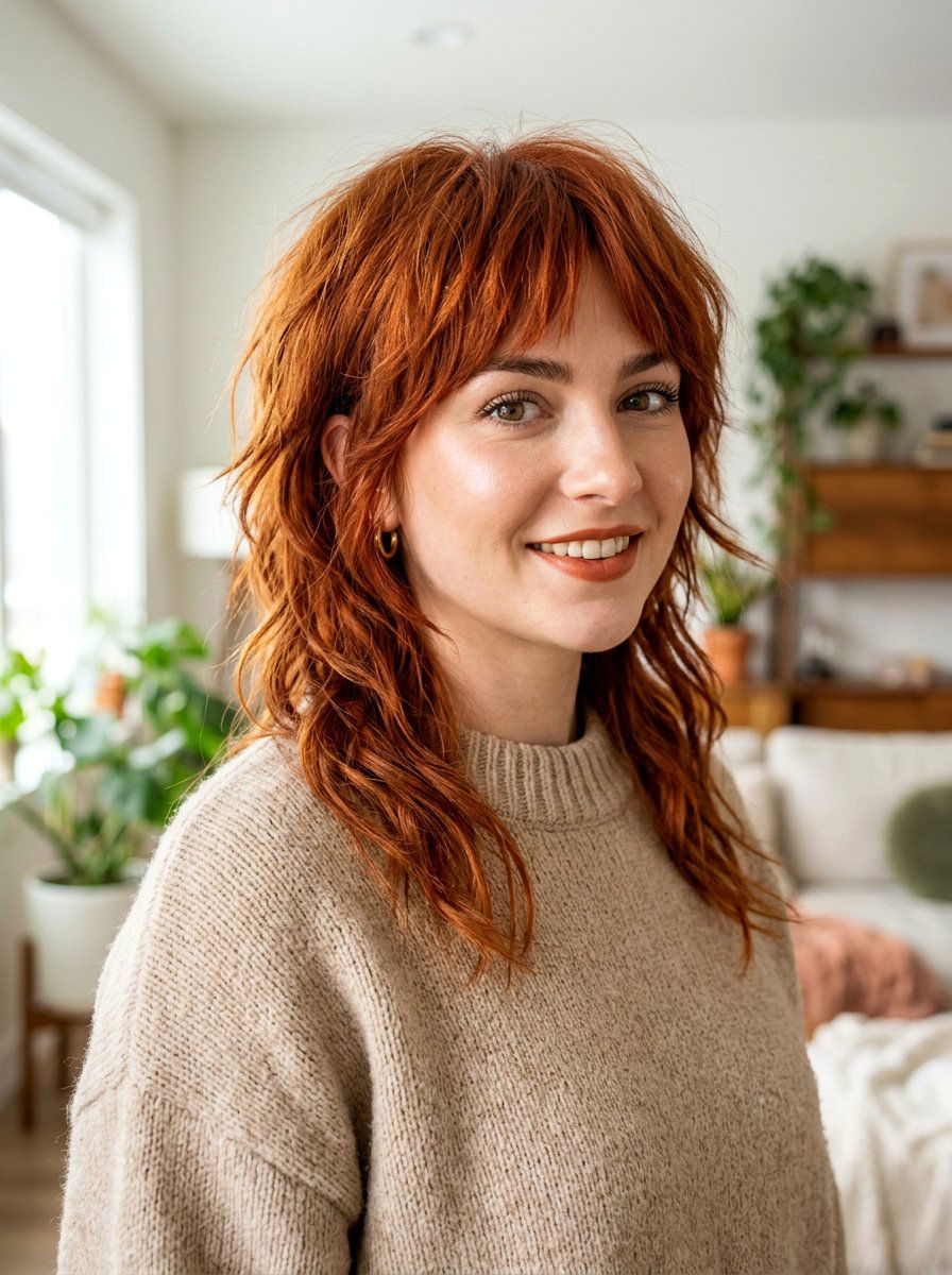 Copper Red Wolf Cut - 20 red wolf cut color ideas - 20 red wolf cut color ideas