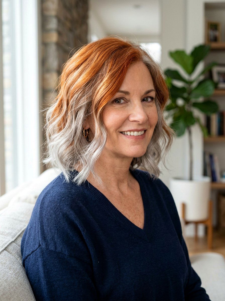 Copper Root Blend For Gray Hair - 20 copper gray blend for mature women - 20 copper gray blend for mature women