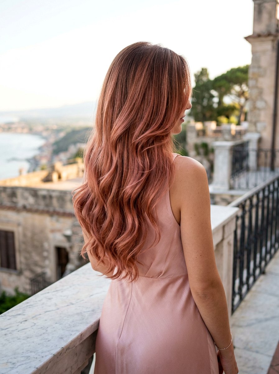 Copper Rose Gold Balayage Long Layers - 20 copper balayage for long layers - 20 copper balayage for long layers