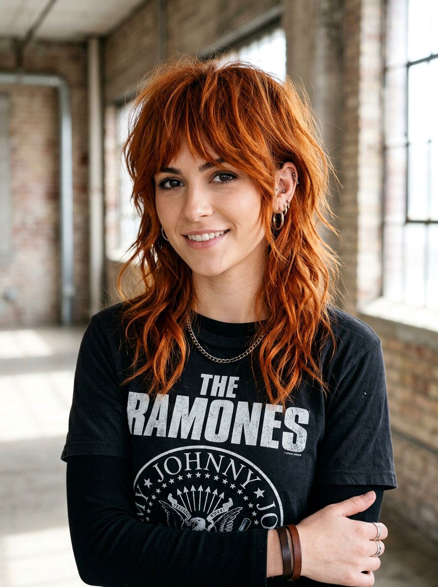 Copper Shag With Choppy Layers - 20 copper shag hair color ideas - 20 copper shag hair color ideas