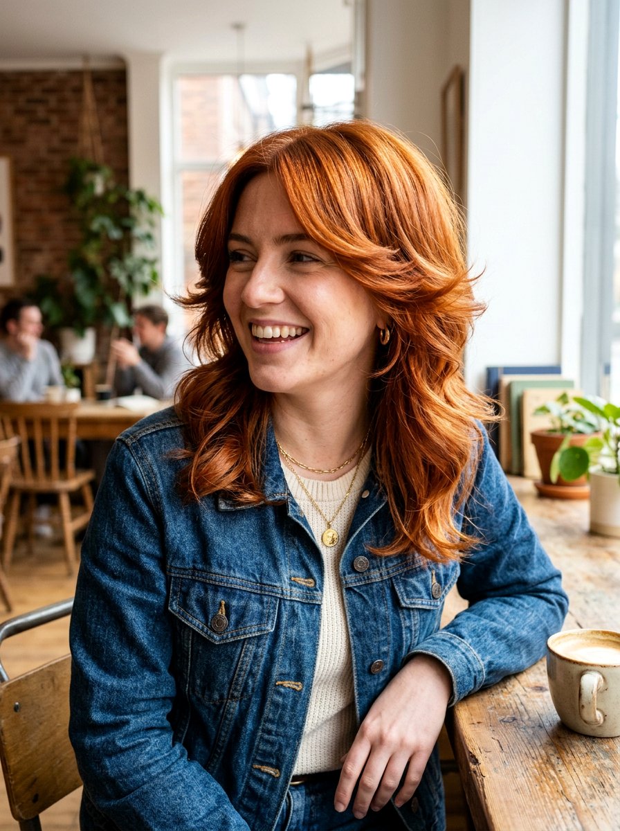 Copper Shag With Feathered Ends - 20 copper shag hair color ideas - 20 copper shag hair color ideas