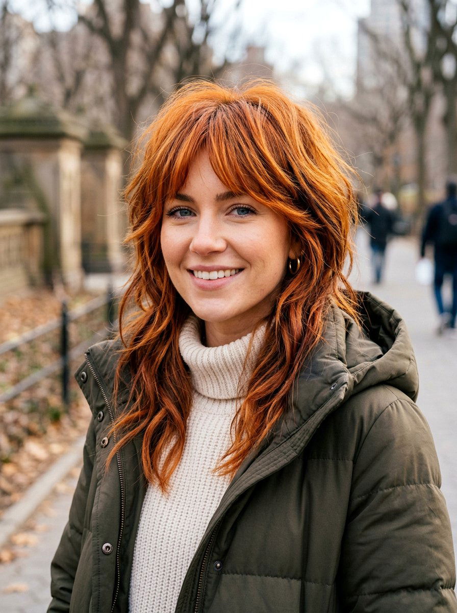 Copper Shag With Lowlights - 20 copper shag hair color ideas - 20 copper shag hair color ideas