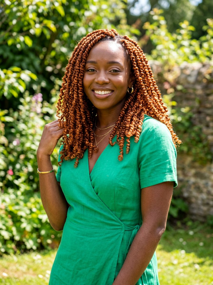 Copper Shoulder Length Passion Twists - 20 shoulder length passion twists - 20 shoulder length passion twists