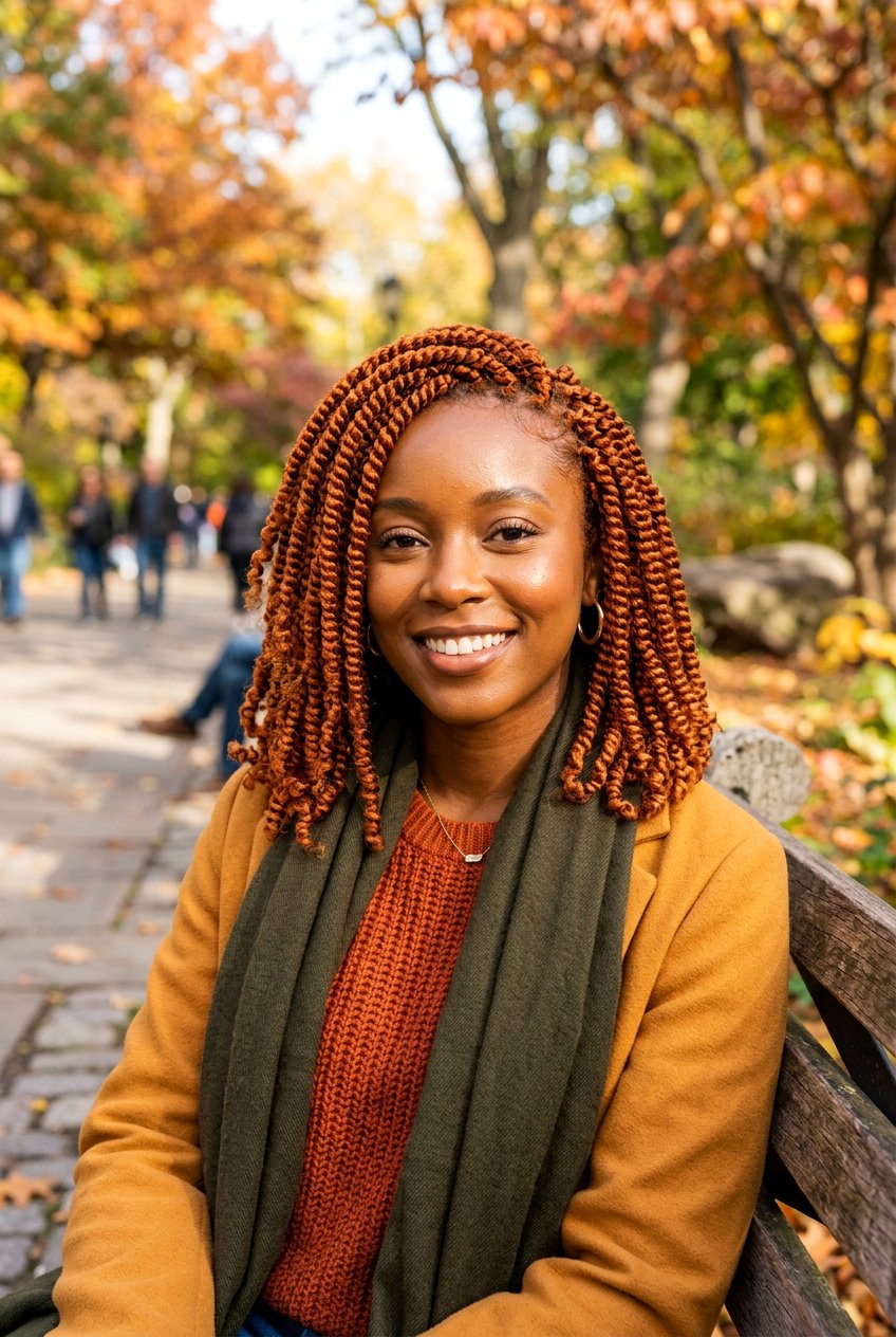 Copper Spring Twists - 20 spring twists shoulder length styles - 20 spring twists shoulder length styles