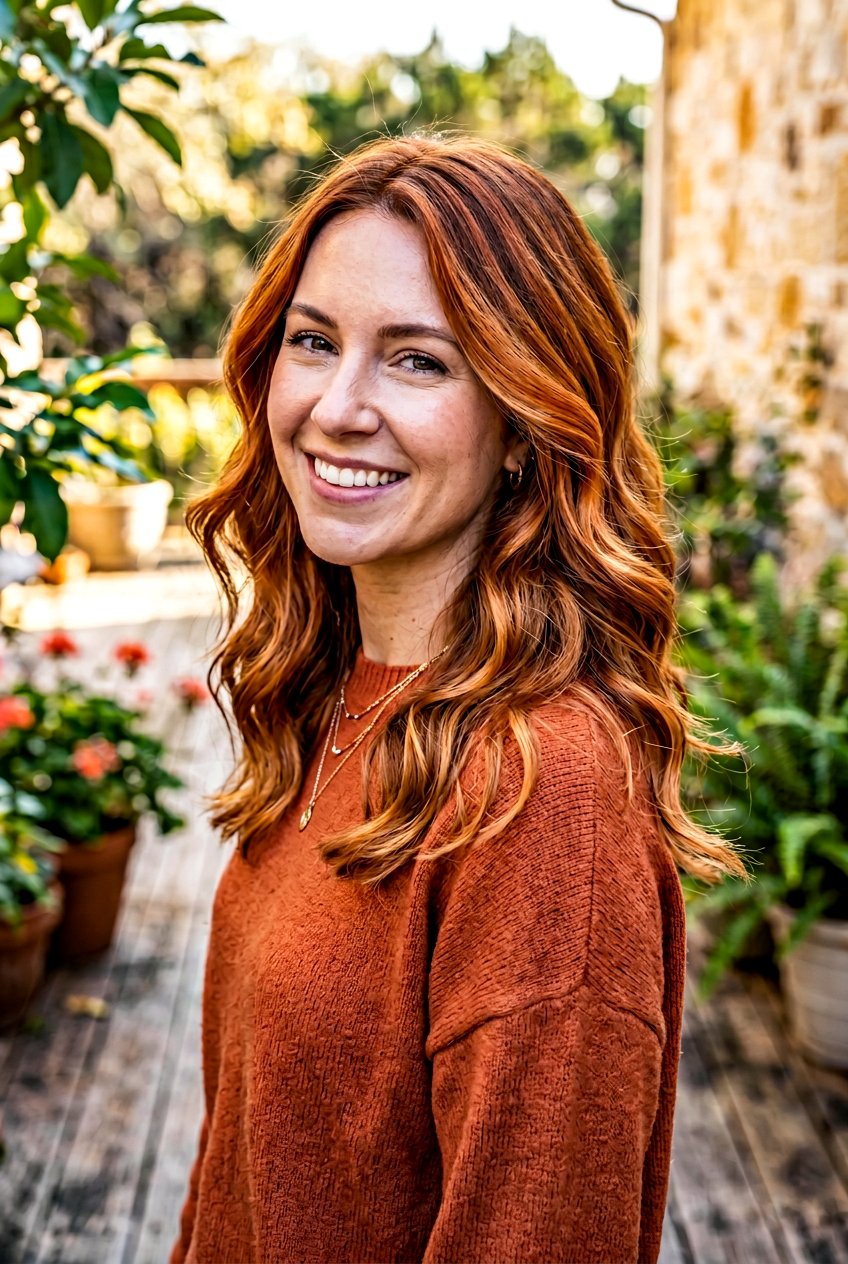Copper Sunset Balayage - 20 sunset hair color ideas - 20 sunset hair color ideas