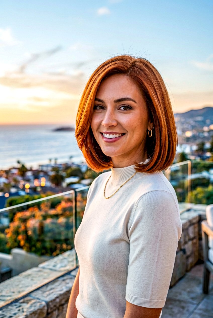 Copper Sunset Hair for Short Bob - 20 sunset copper hair - 20 sunset copper hair