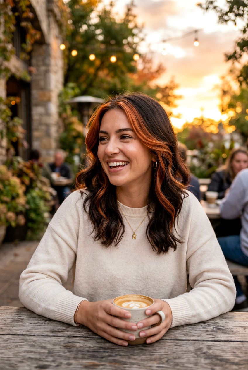 Copper Sunset Hair with Face Framing Highlights - 20 sunset copper hair - 20 sunset copper hair