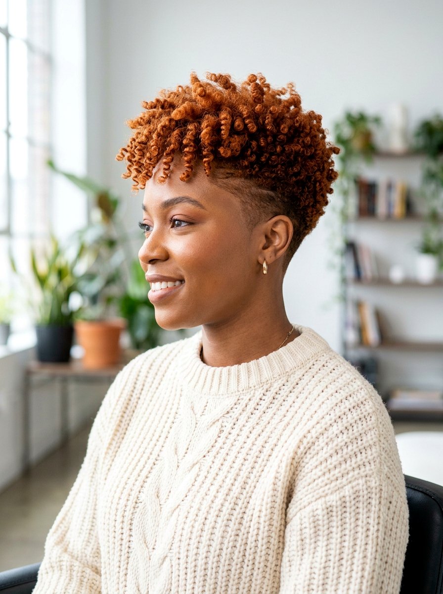 Copper Tapered Natural Haircut - 20 tapered natural haircut with color - 20 tapered natural haircut with color