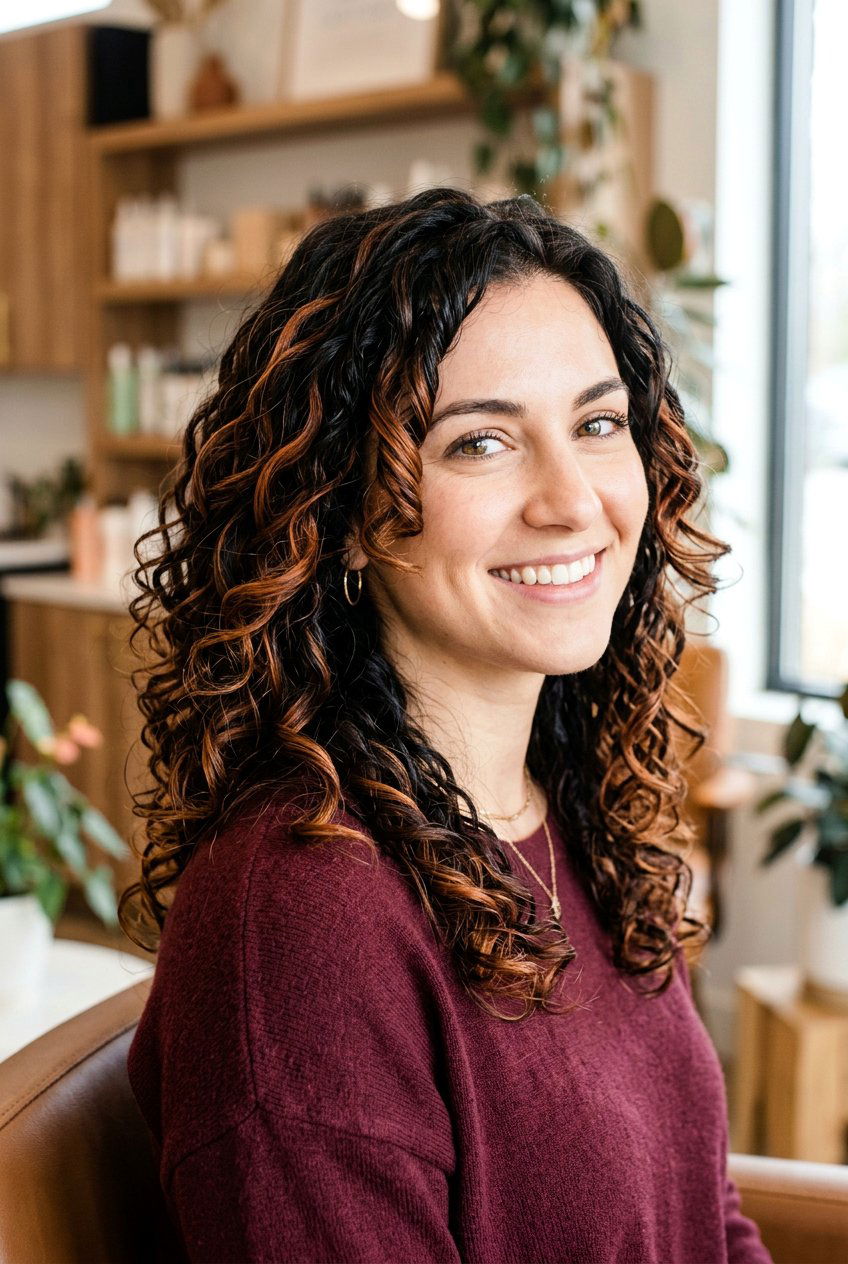 Copper Tinted Brunette Highlights - 20 soft brunette highlights - 20 soft brunette highlights