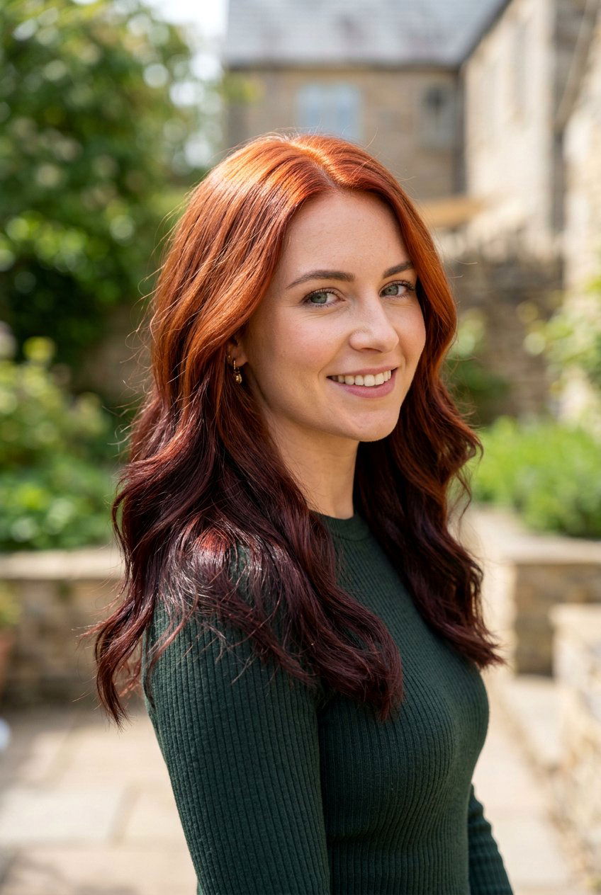 Copper To Deep Mahogany Reverse Ombre - 20 reverse ombre hair - 20 reverse ombre hair