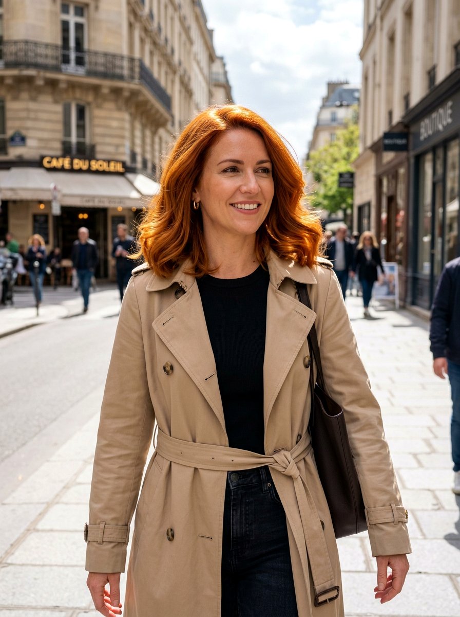 Copper Tone Glossy Blowout Lob - 20 glossy blowout lob haircut - 20 glossy blowout lob haircut