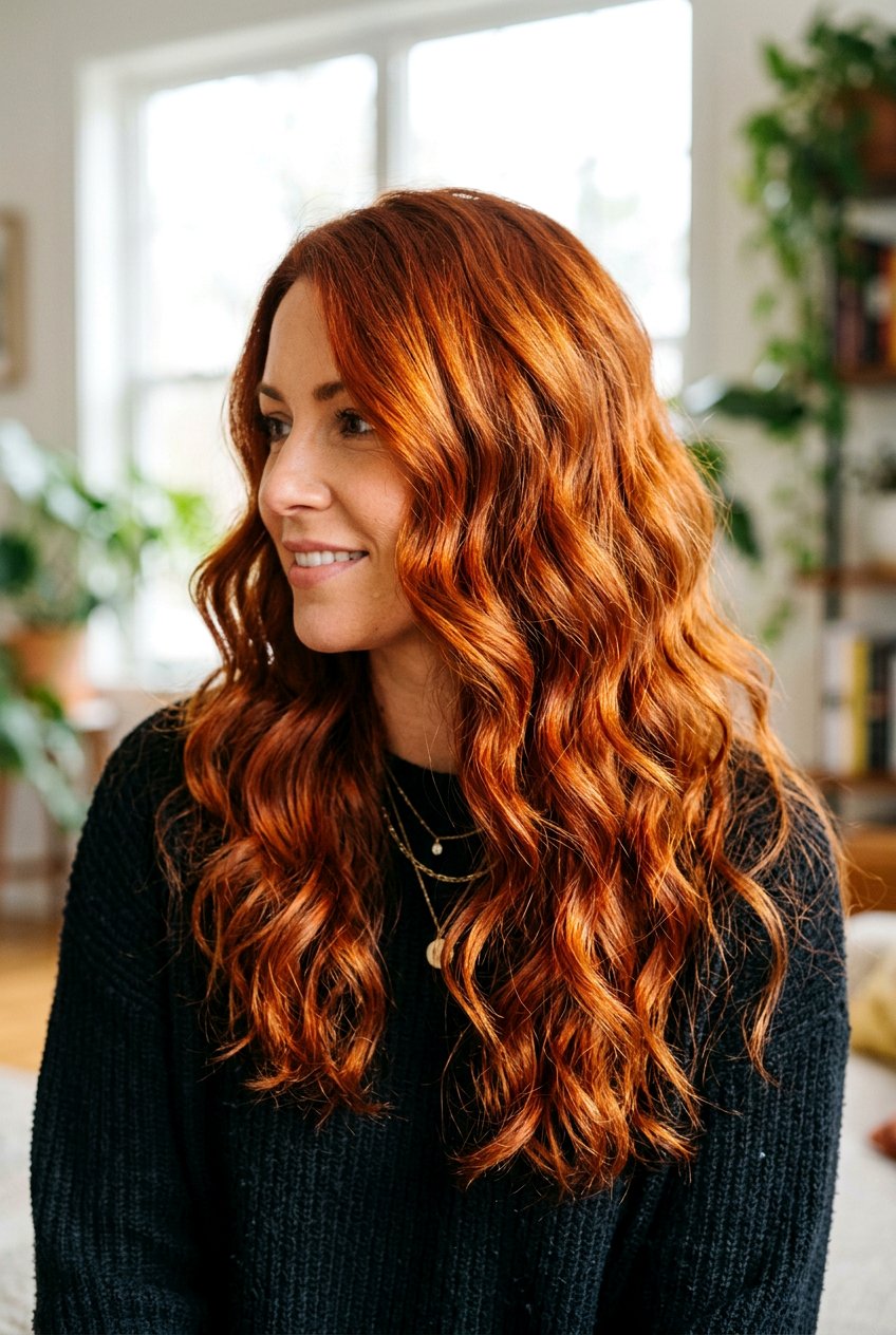Copper Wavy Hair - 20 hairstyles for wavy hair - 20 hairstyles for wavy hair