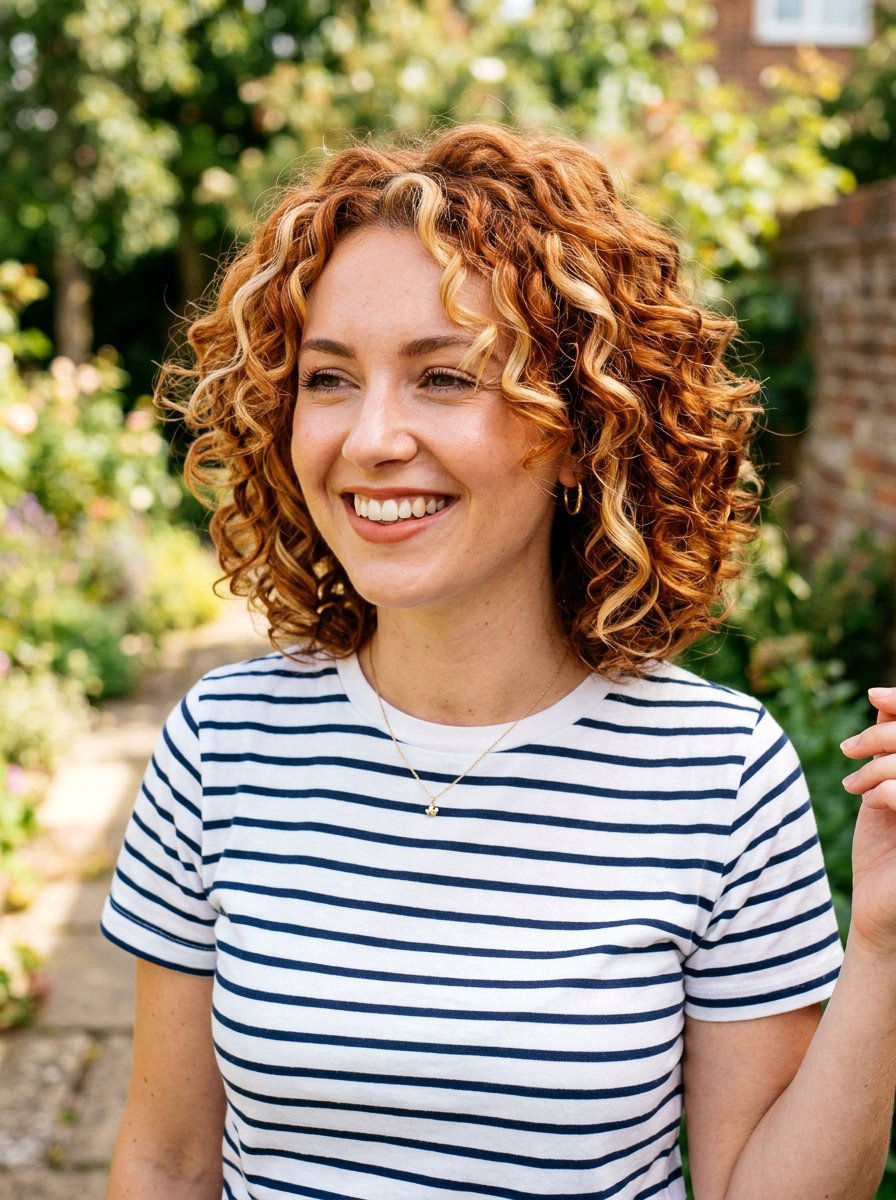 Copper With Blonde Curly Bob - 20 copper curly bob color ideas - 20 copper curly bob color ideas