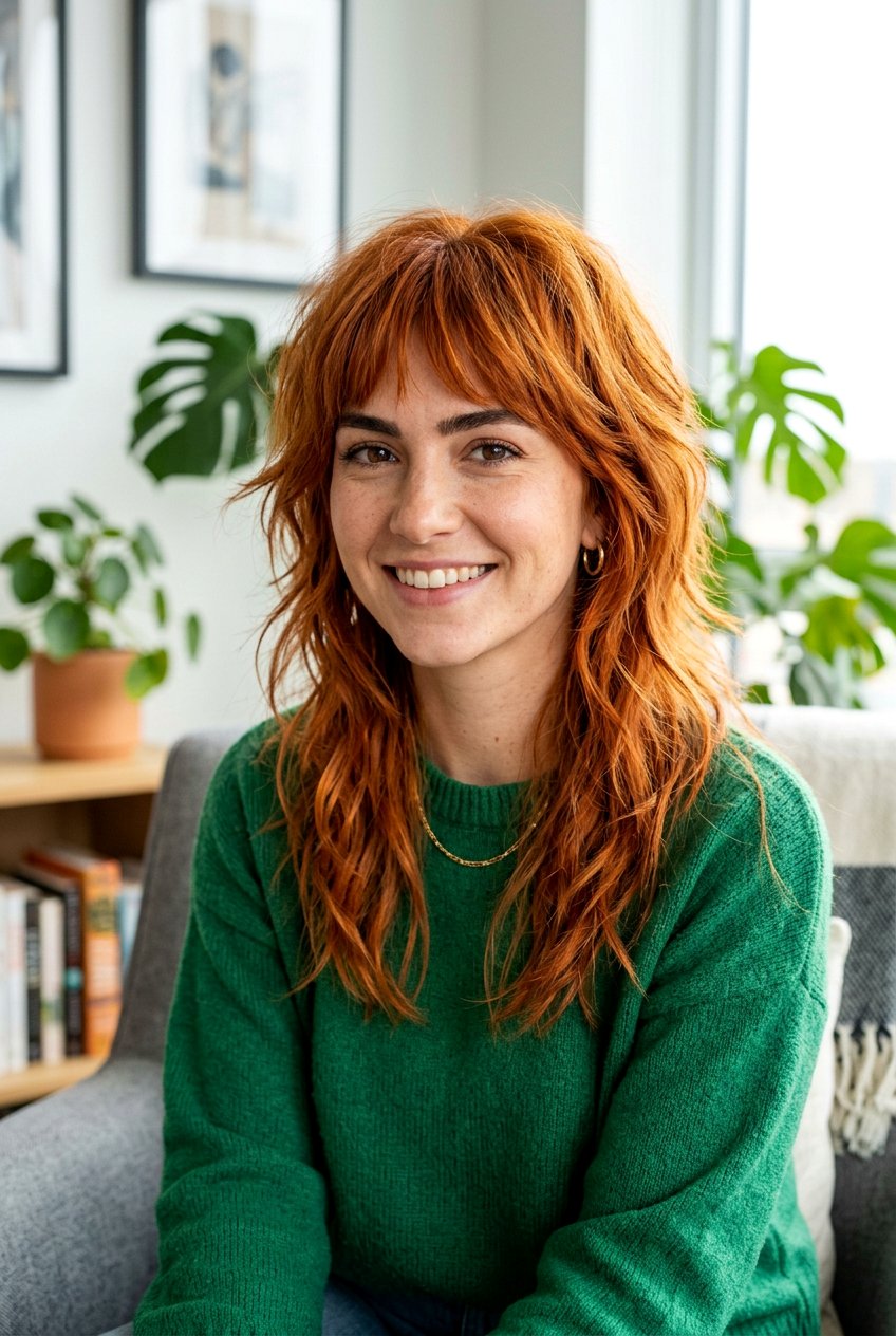 Copper Wolf Cut - 20 hair color ideas for wolf cuts - 20 hair color ideas for wolf cuts