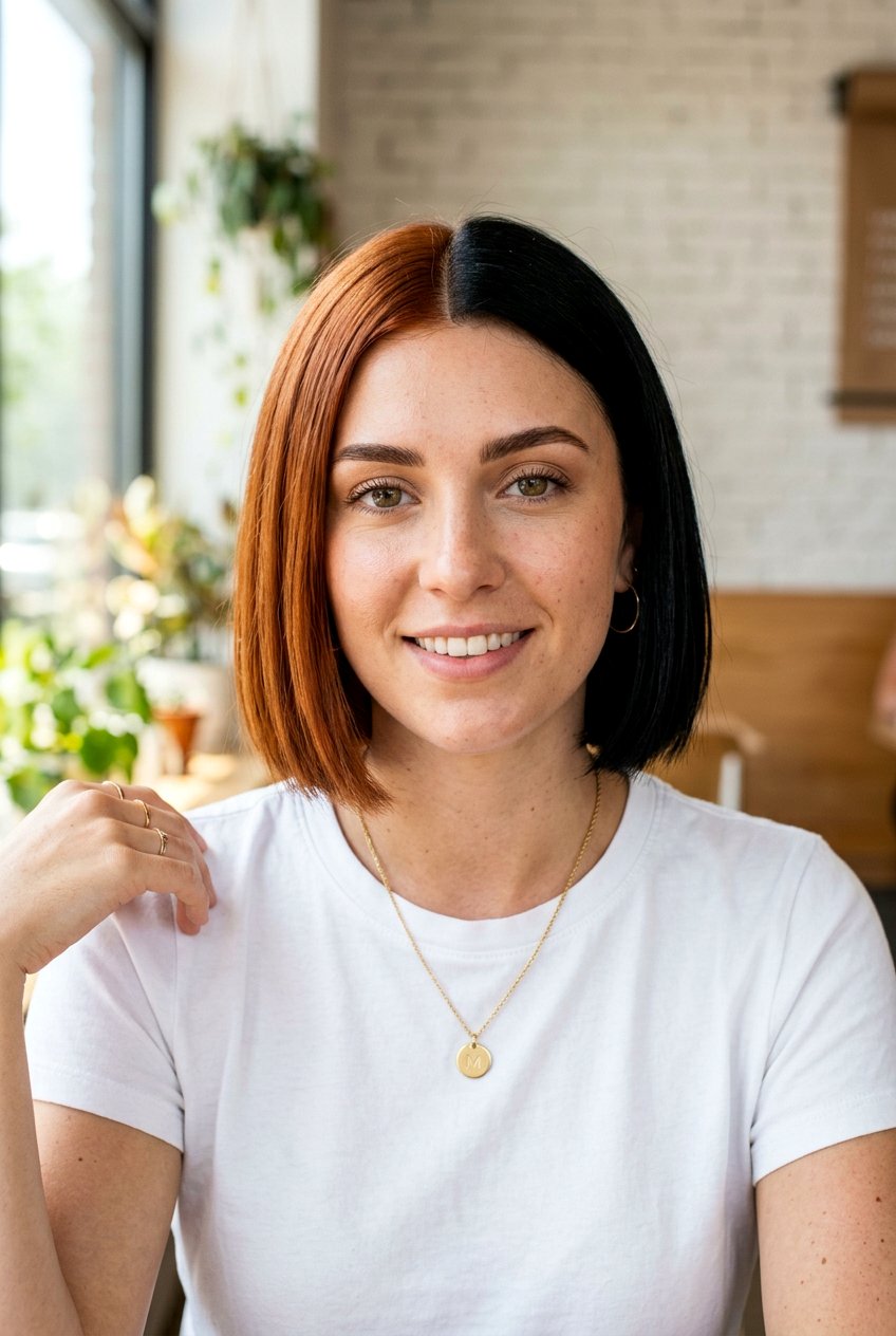 20 Bold Copper and Black Split Dye Hair Ideas to Inspire